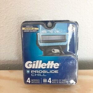 Gillette Proglide Chill Razor Blade Refills 4 Cartridges 1 Pack